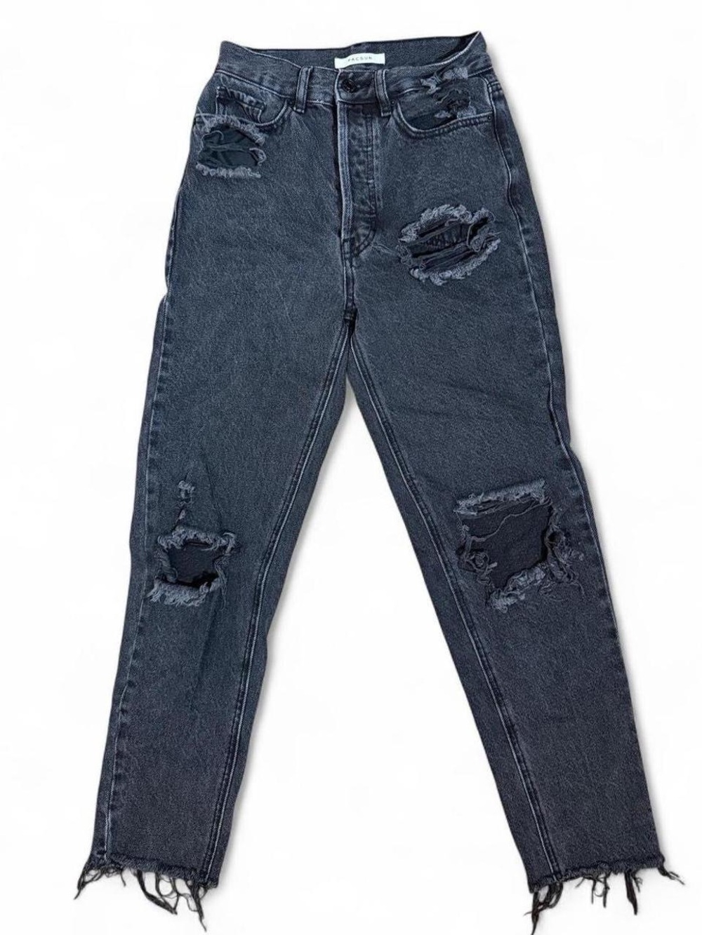 PacSun Ultra High Rise Slim Distressed Black Jeans Size 24